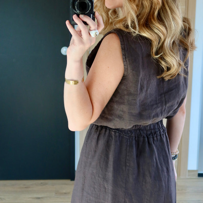 ENSEMBLE EN LIN MAUD MARRON