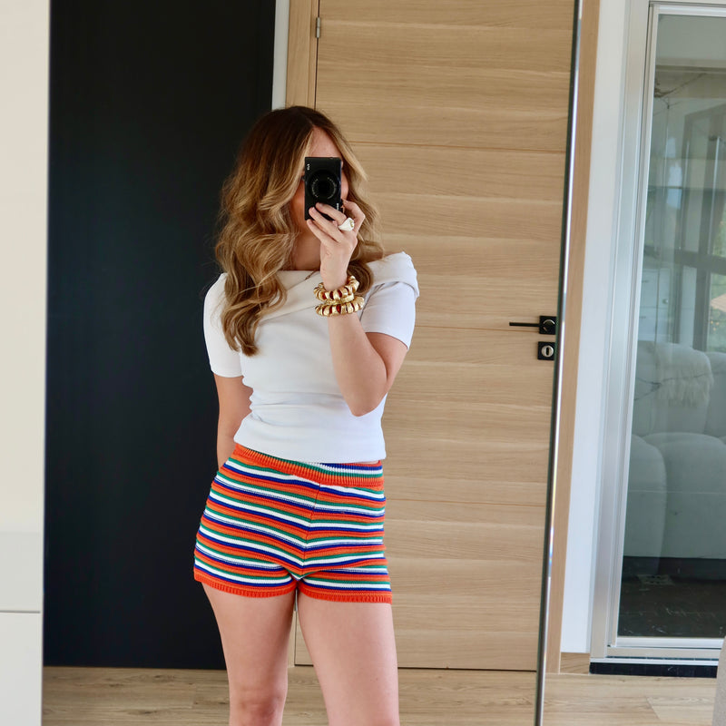 SHORT EN MAILLE THEA ROUGE