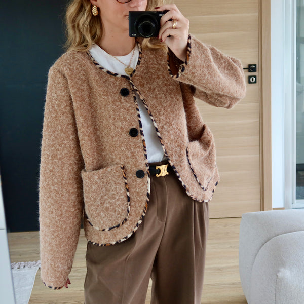 GILET PETRO CAMEL & LEOPARD