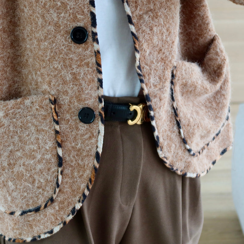 GILET PETRO CAMEL & LEOPARD