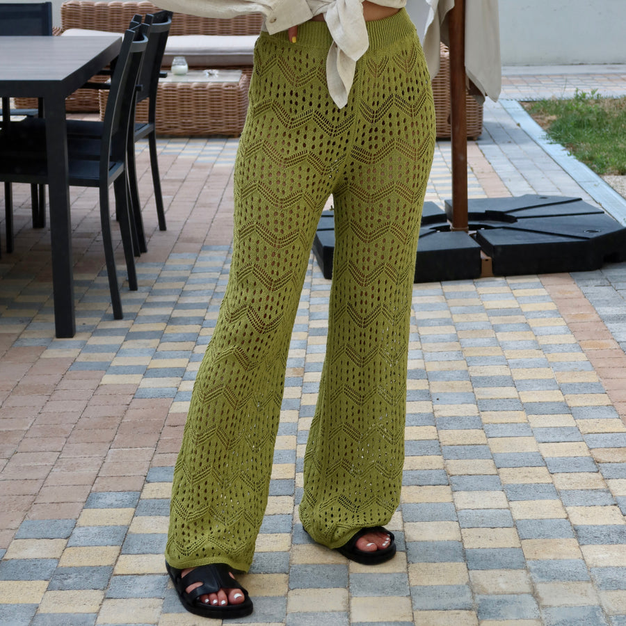 PANTALON PAOL AJOURÉ VERT