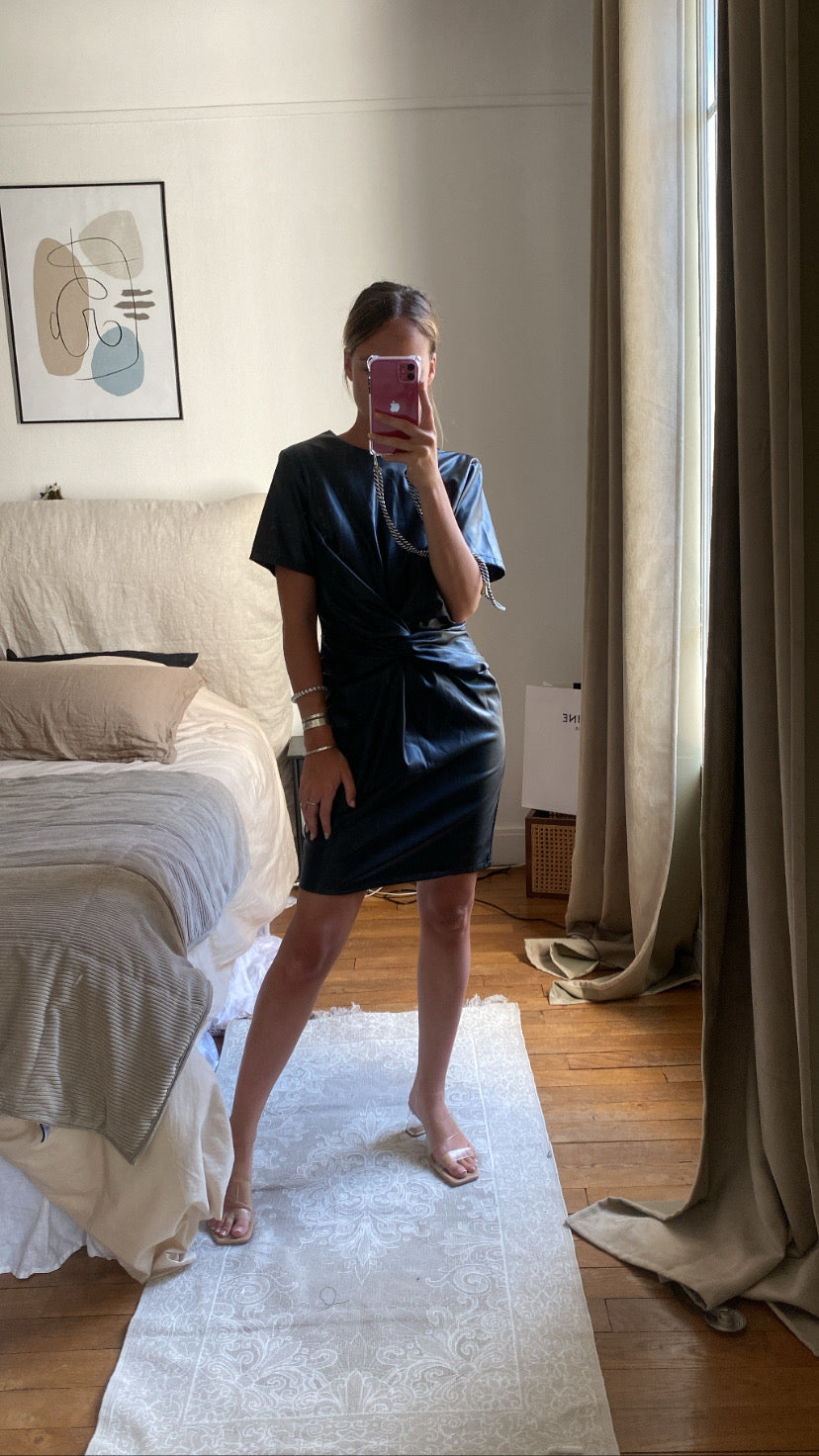 ROBE NOEUD GENNY EN SIMILI CUIR
