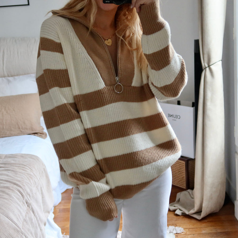 PULL COL CAMIONNEUR BASILE CAMEL
